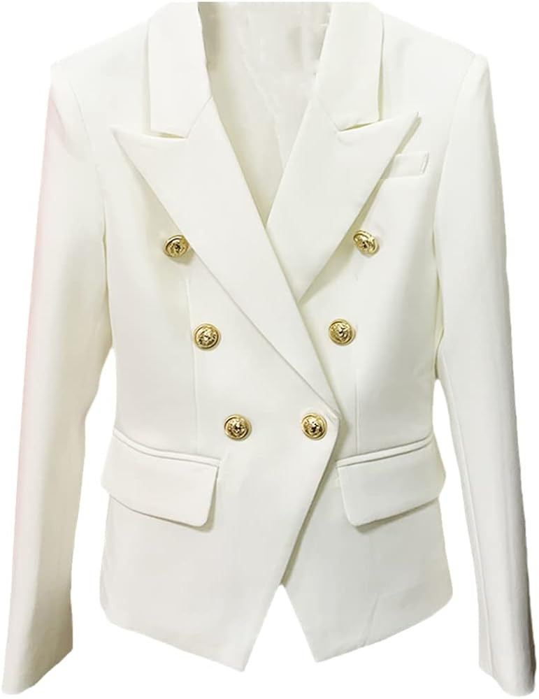 Women's Gold Buttons Double Breasted Blazer | Amazon (US)