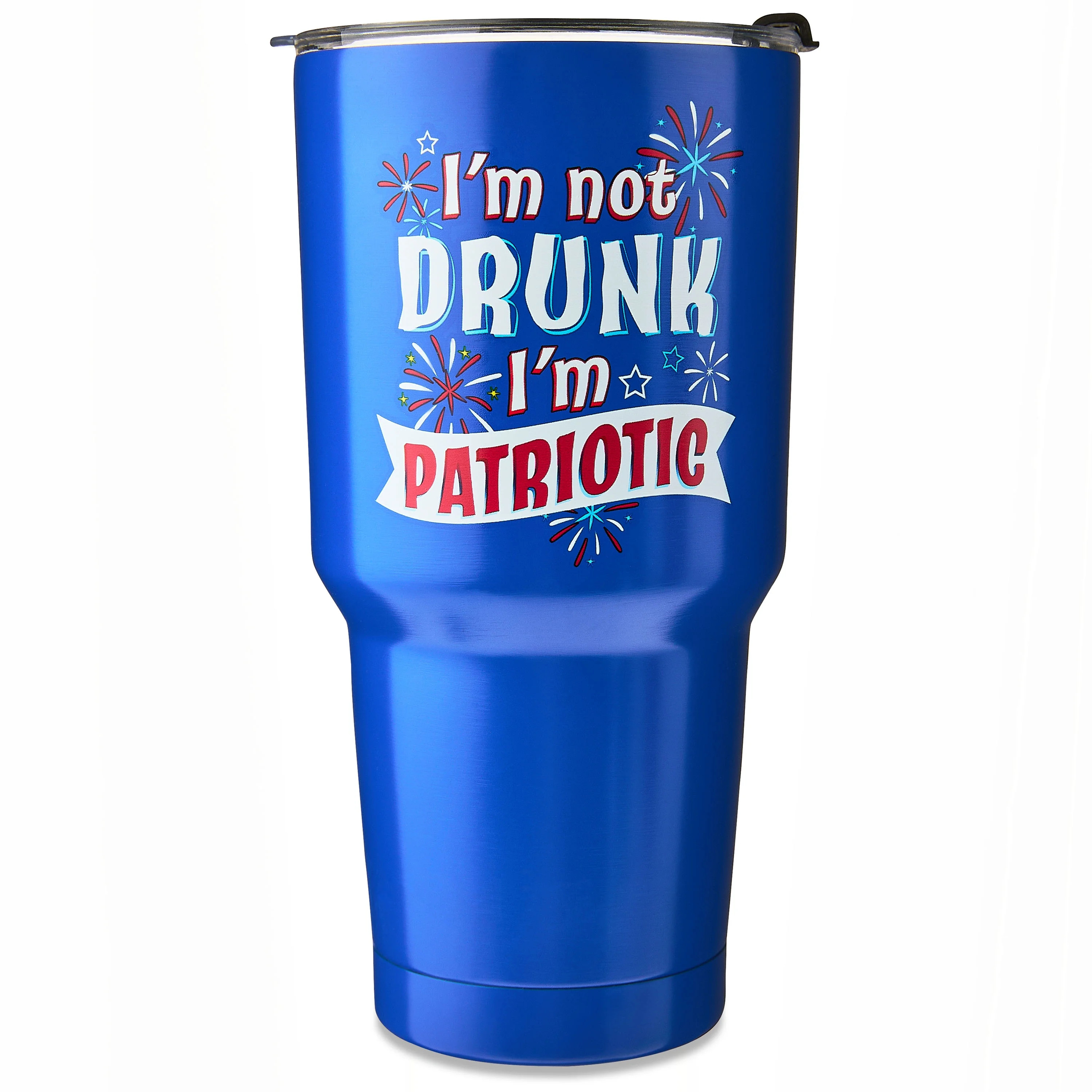 Patriotic Blue I'm Patriotic Stainless Steel Tumbler, by Way To Celebrate | Walmart (US)