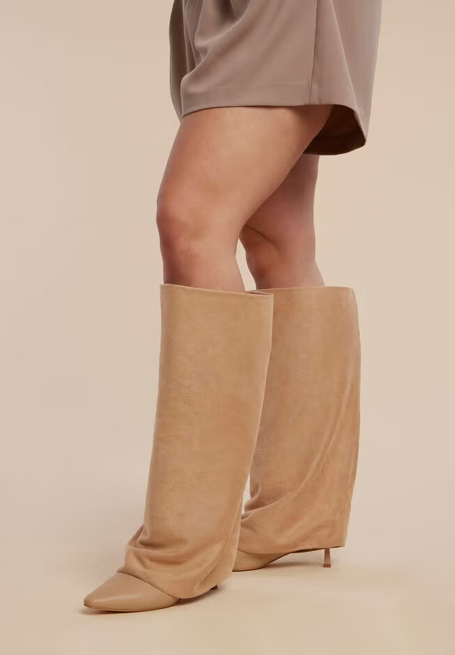 Fold Over Kitten Heel Boot | Eloquii
