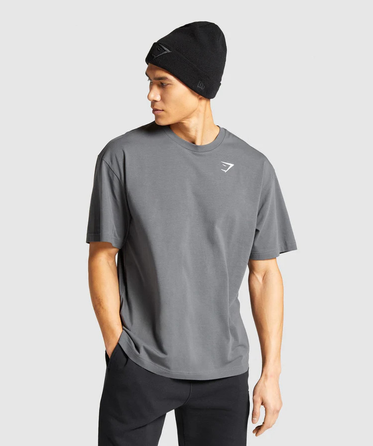 Gymshark Essential Oversized T-Shirt - Charcoal | Gymshark (Global)