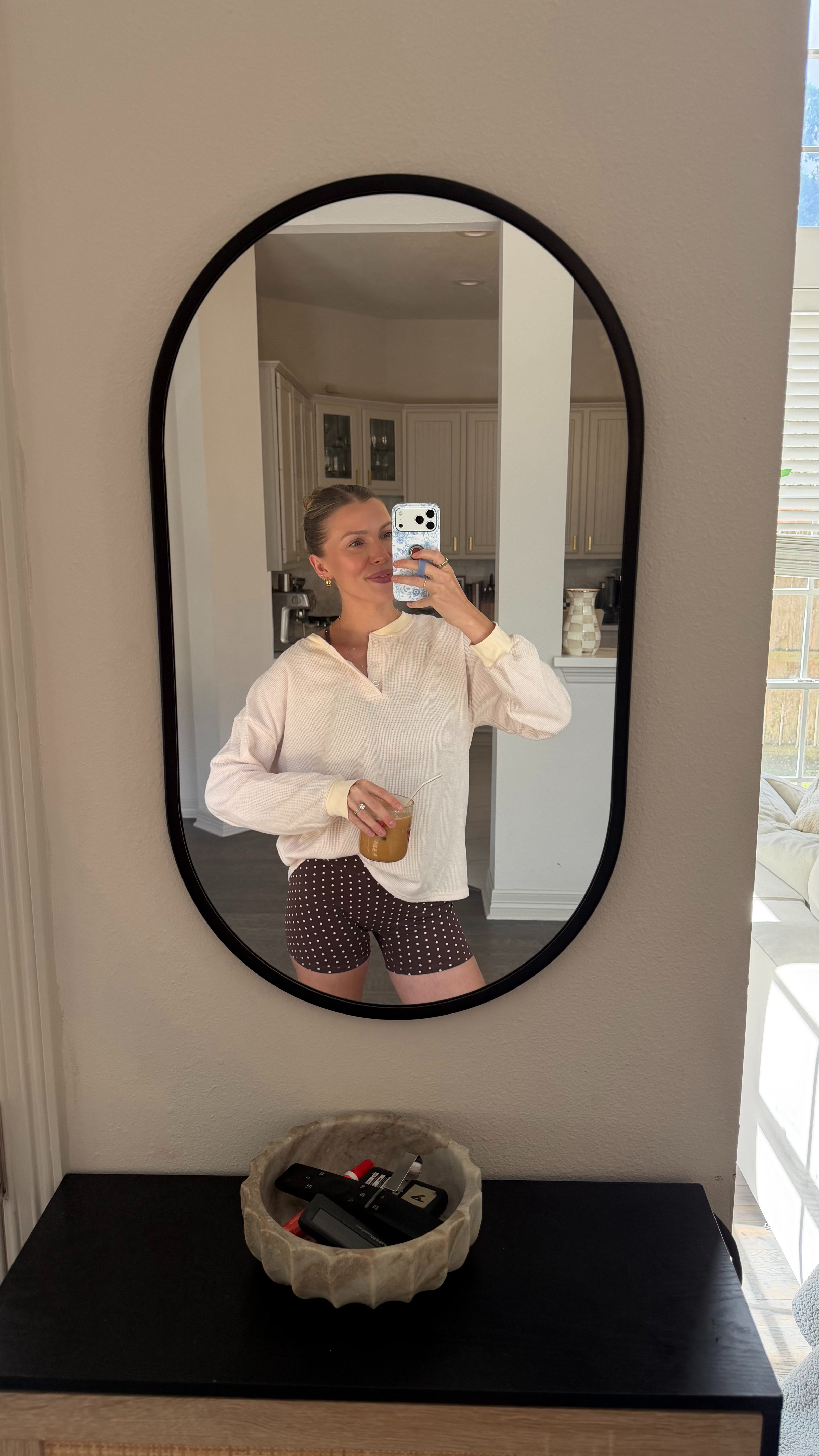 Casual mom ootd | Wearing small in polka dot set and S in cream knit (part of set) 

 #LTKootd #LTKActive