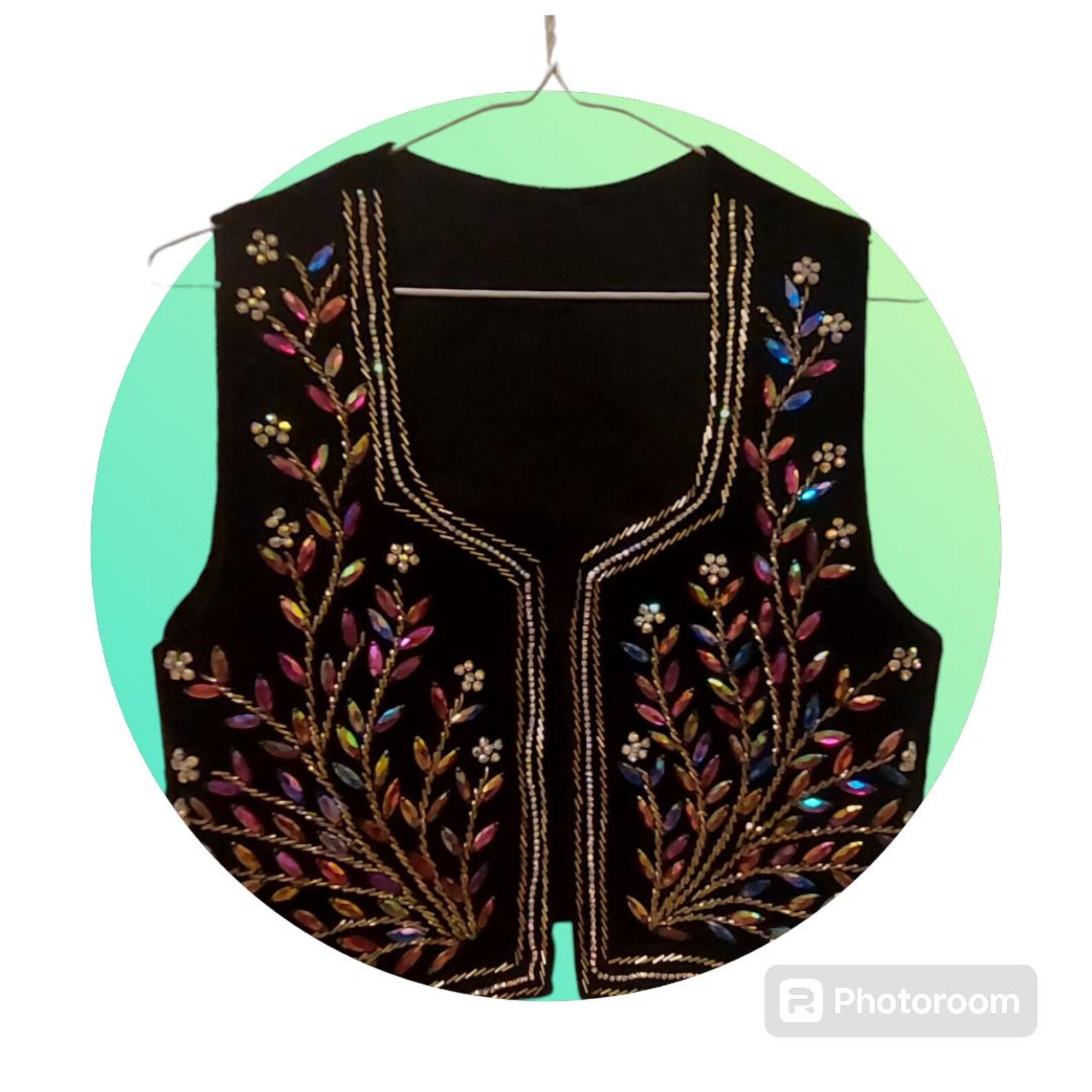 Crystal-embroidered Handmade Vest - Etsy Spain | Etsy (US)