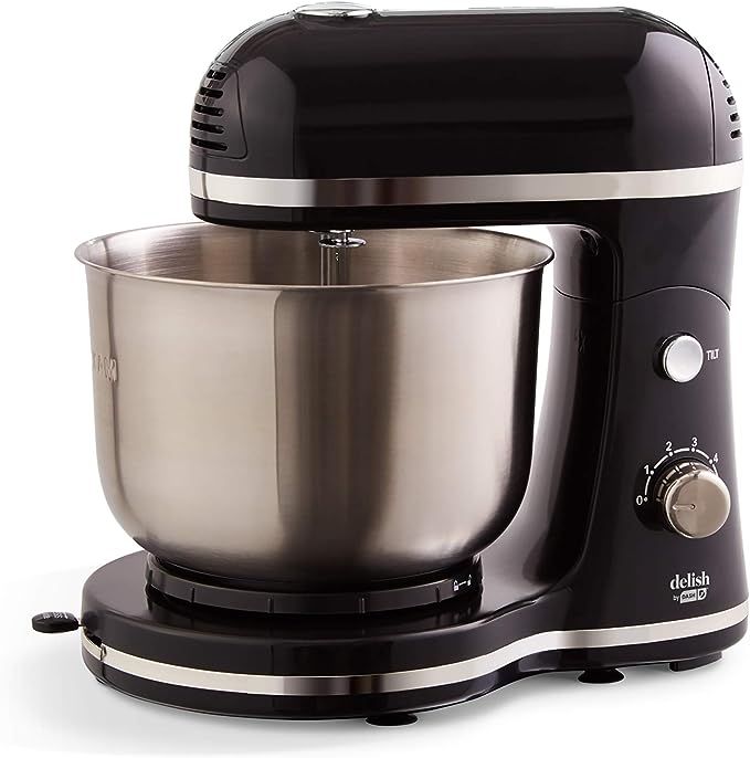 Delish by DASH Compact Stand Mixer, 3.5 Quart with Beaters & Dough Hooks Included - Black | Amazon (US)