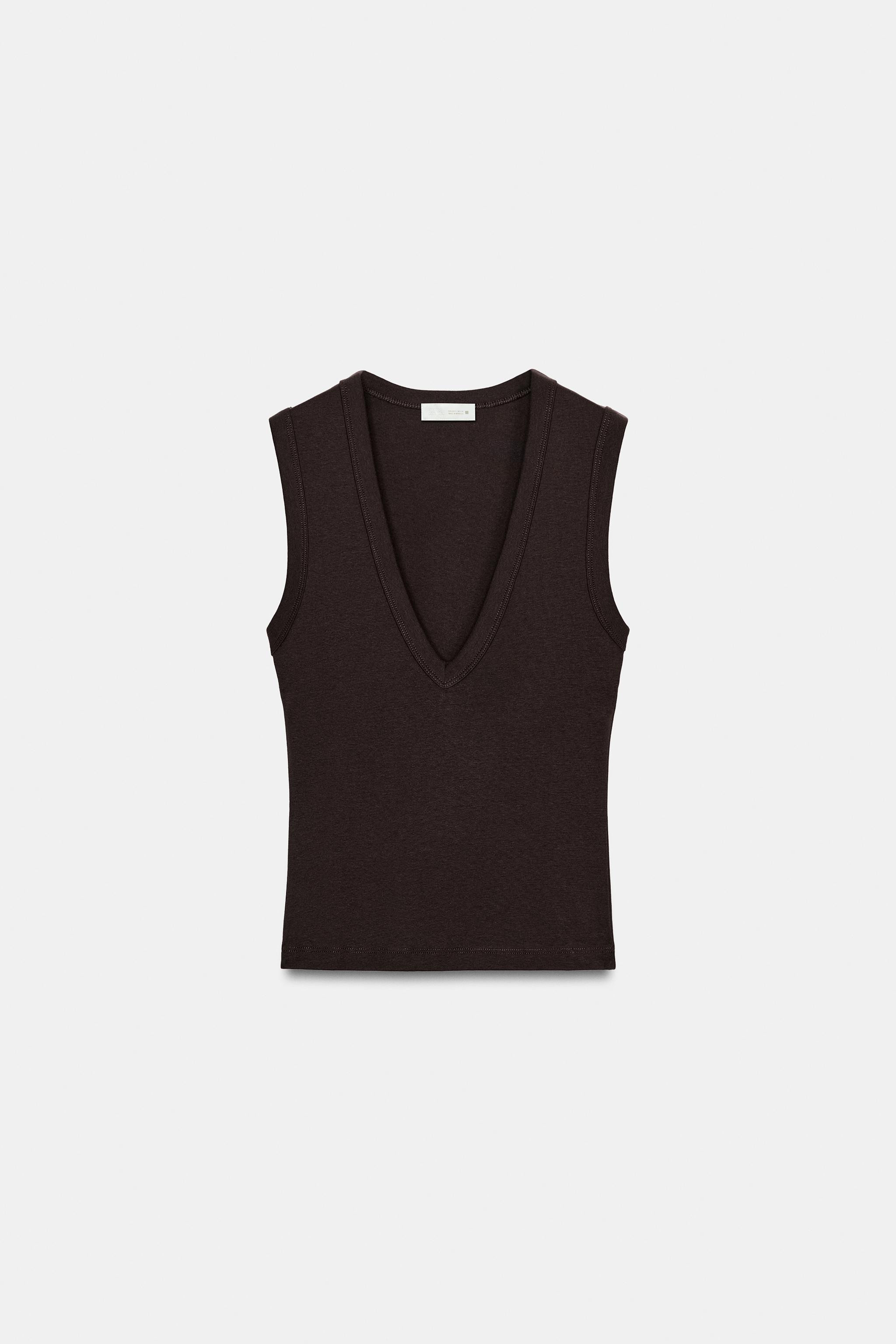 COTTON V-NECK T-SHIRT | Zara US