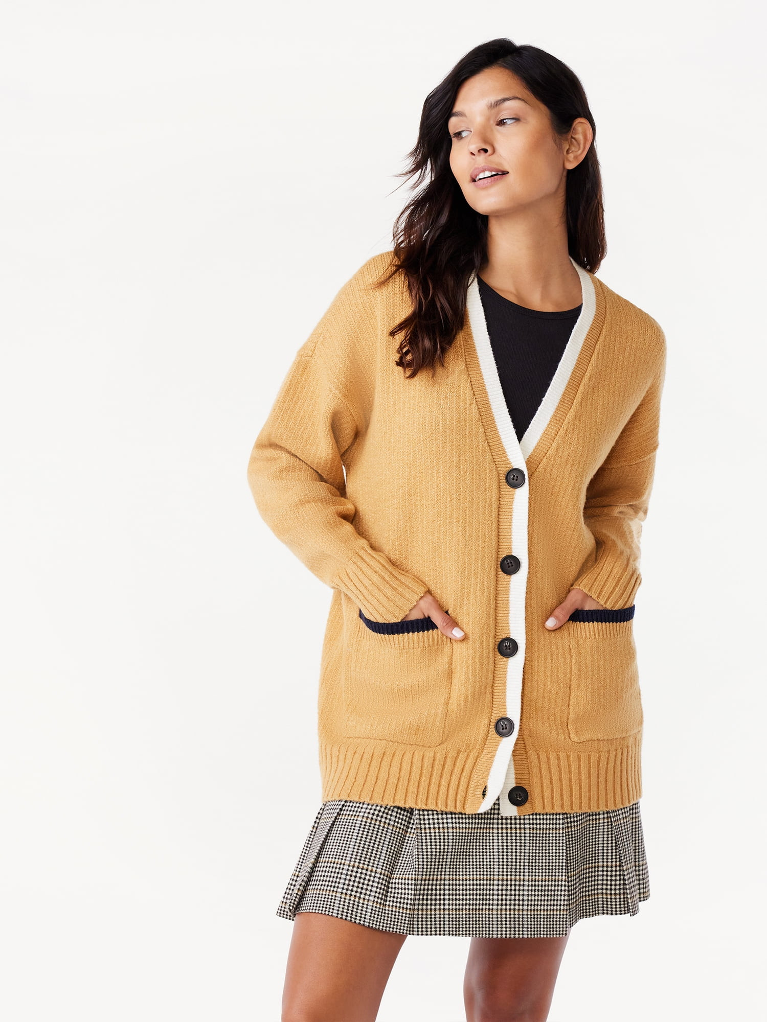 Free Assembly Women's Grandpa Cardigan Sweater, Midweight, Sizes XS-XXL | Walmart (US)