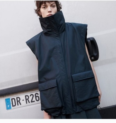 NWT ZARA OVERSIZED NYLON BLEND VEST NAVY BLUE SIZE XS-S  | eBay | eBay US