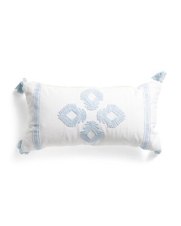 14x26 Embroidered Pillow With Tassels | Printed Pillows | T.J.Maxx | TJ Maxx