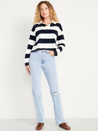 Extra High-Waisted Straight Jeans | Old Navy (US)