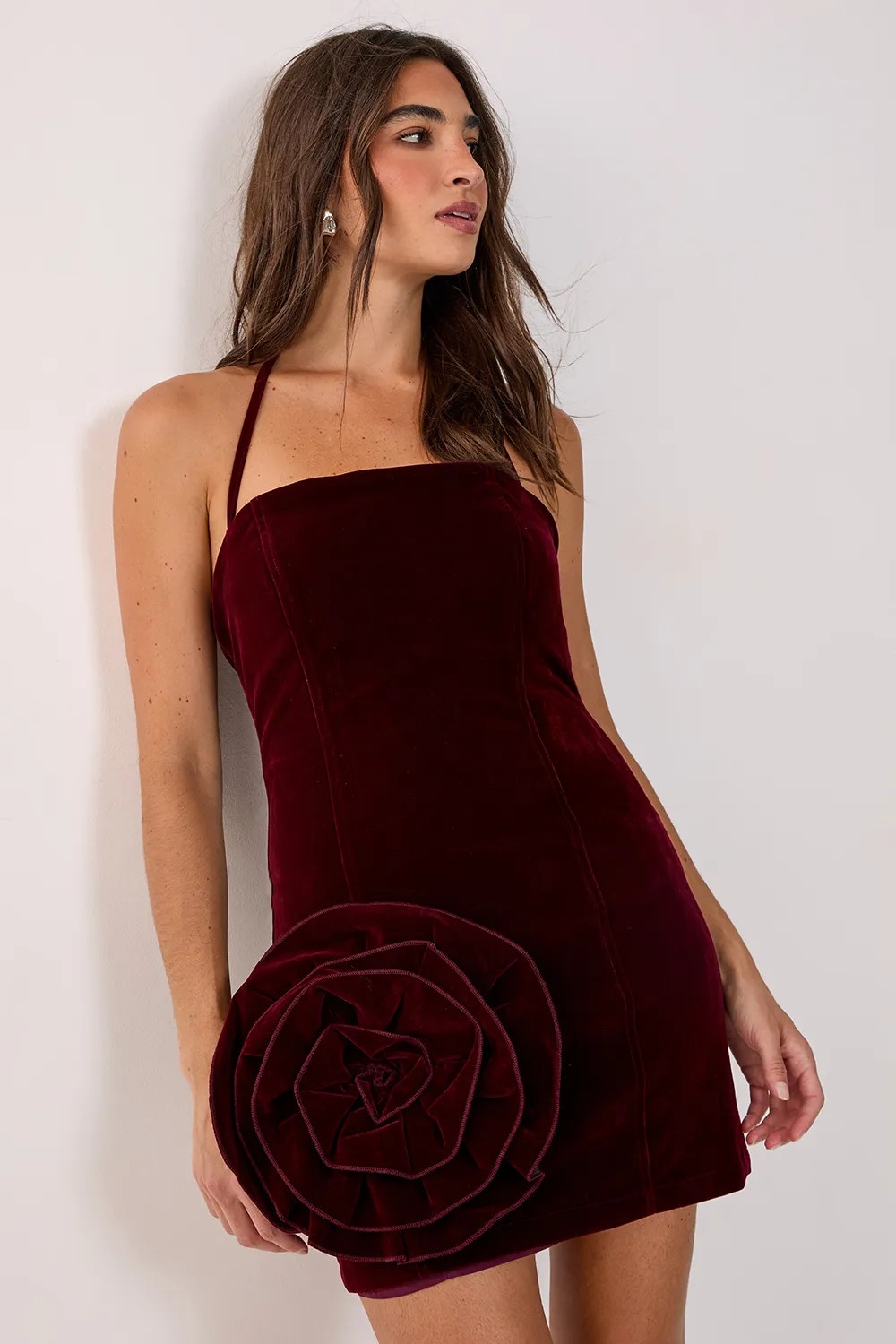 Dresses | Velvet Corsage Halter Mini Dress | NastyGal | NastyGal UK