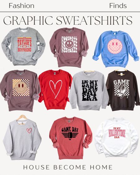 Graphic sweatshirts 

#LTKparties #LTKfamily #LTKMostLoved