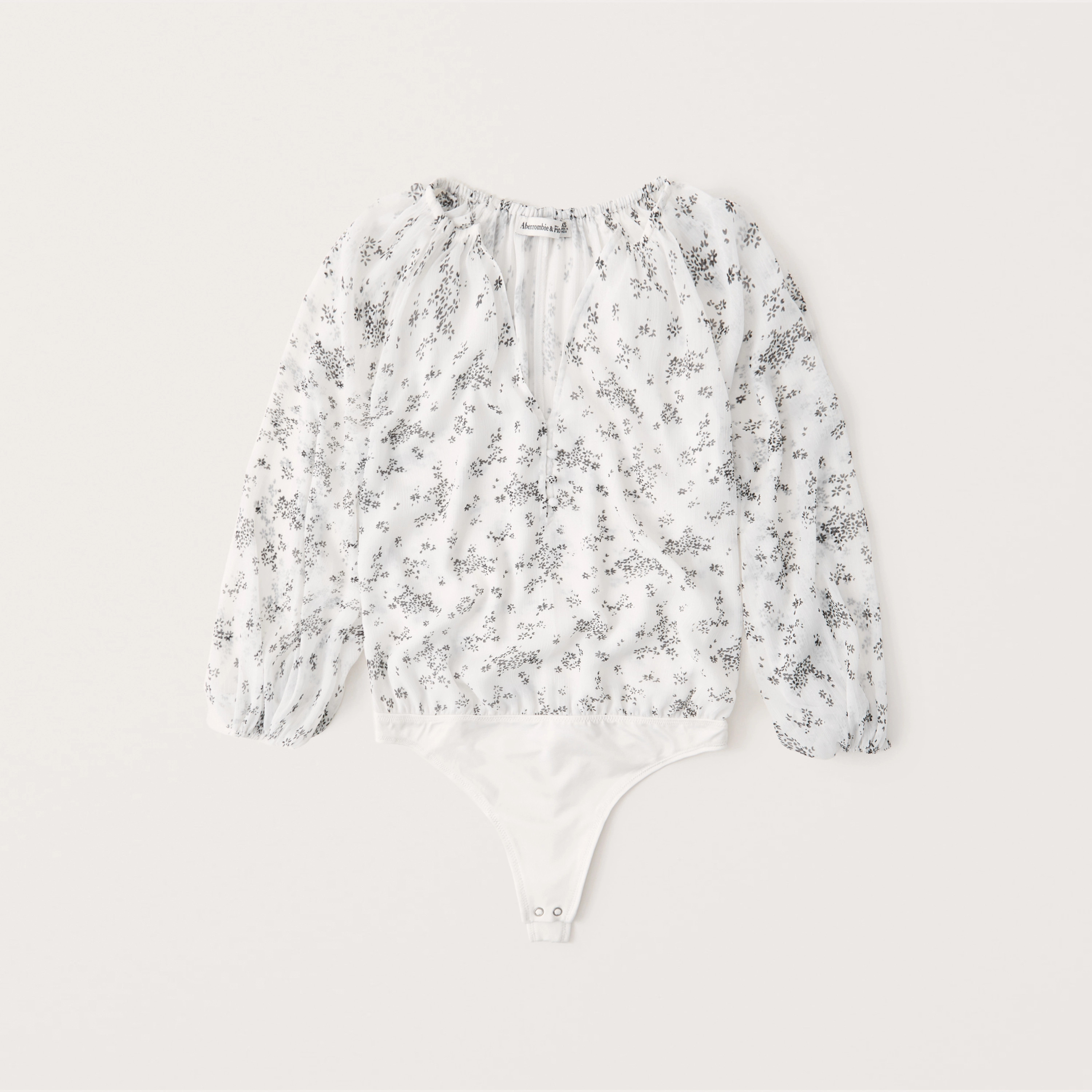 Long-Sleeve Chiffon Bodysuit | Abercrombie & Fitch (US)