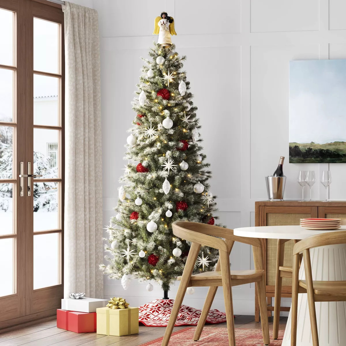 7.5' Pre-lit Lightly Flocked Douglas Fir Artificial Christmas Tree Warm White LED Lights - Wonder... | Target