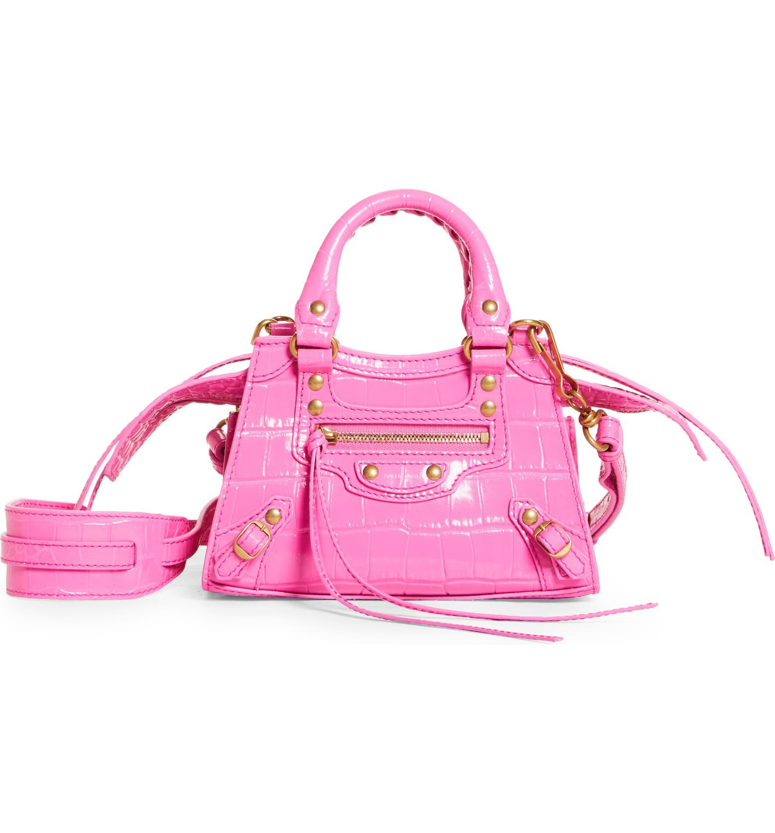 Nano Neo Classic City Croc Embossed Leather Top Handle Bag | Nordstrom