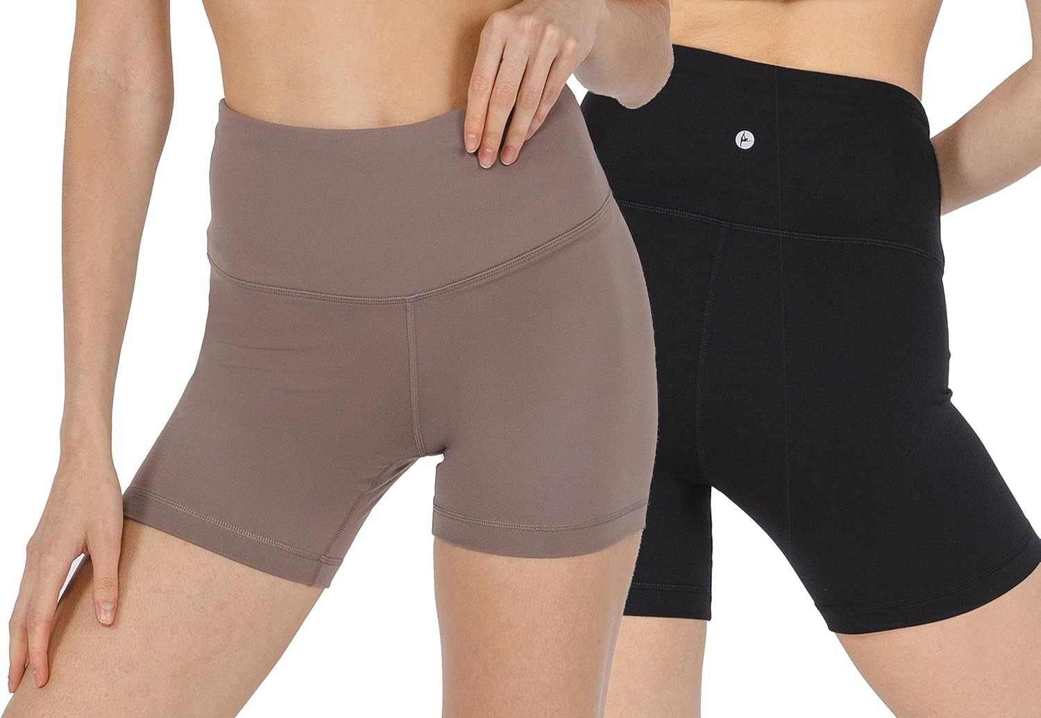 90 Degree By Reflex High Waist Power Flex Yoga Shorts - Tummy Control Biker Shorts for Women 2 Pack | Amazon (US)