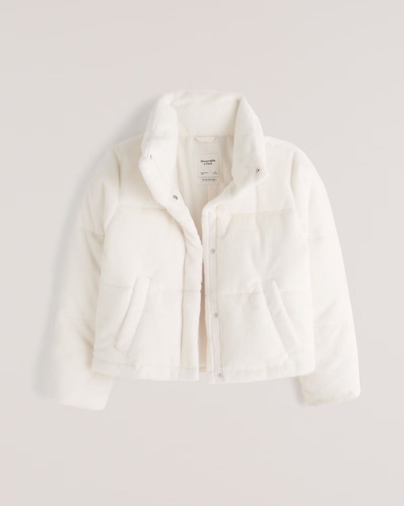 A&F Faux Mohair Mini Puffer | Abercrombie & Fitch (UK)