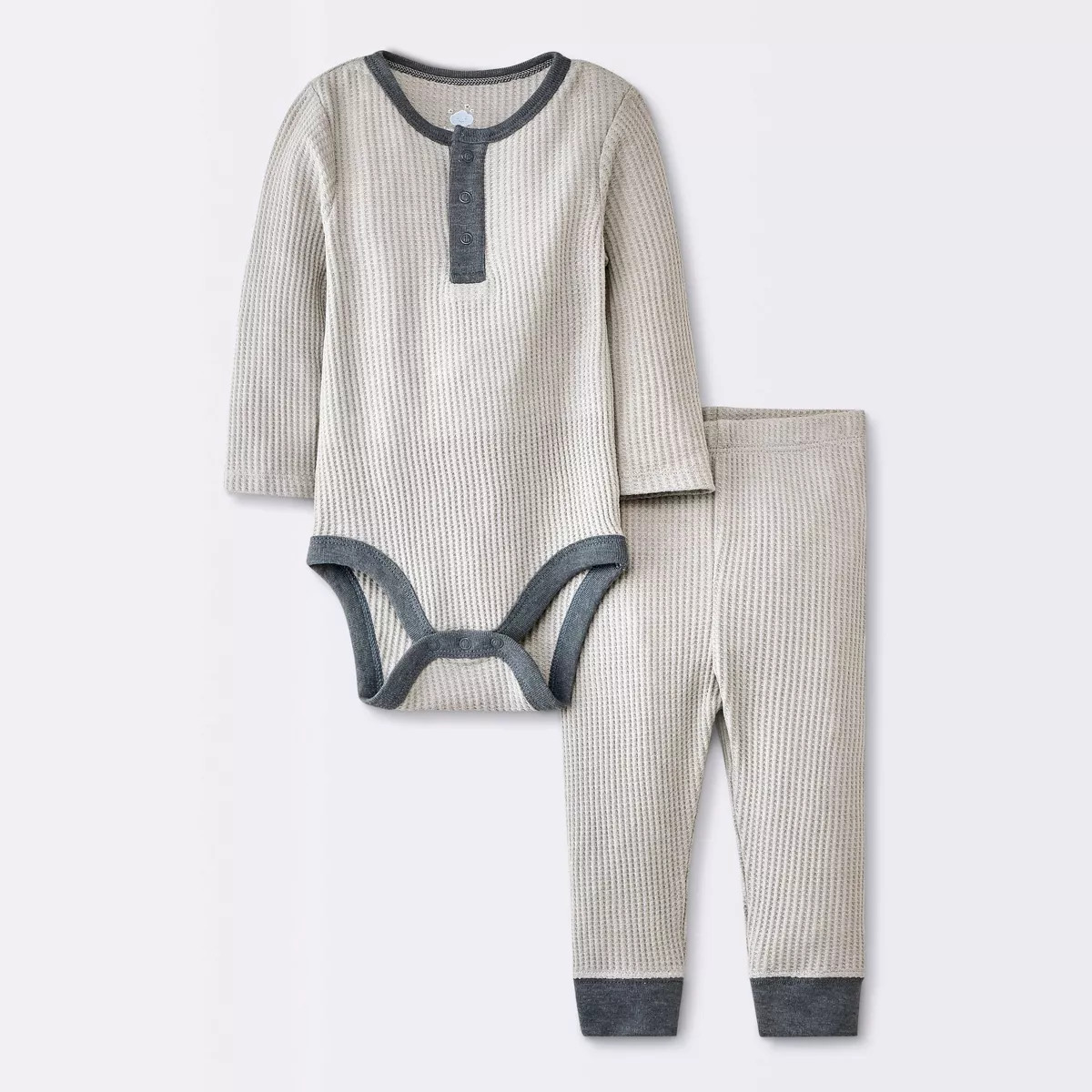 Baby Boys' 2pc Waffle Bodysuit & Pants Set - Cloud Island™ Gray Newborn | Target