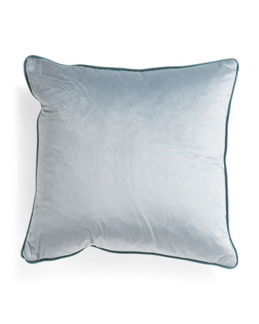 Made In Usa 20x20 Luxury Velvet Contrast Piping Pillow | TJ Maxx