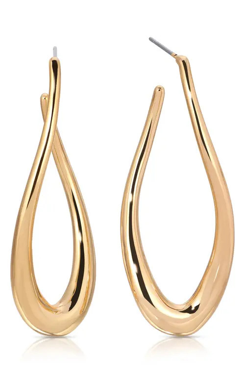 Ettika Curvacious Oval Hoop Earrings in Gold at Nordstrom | Nordstrom
