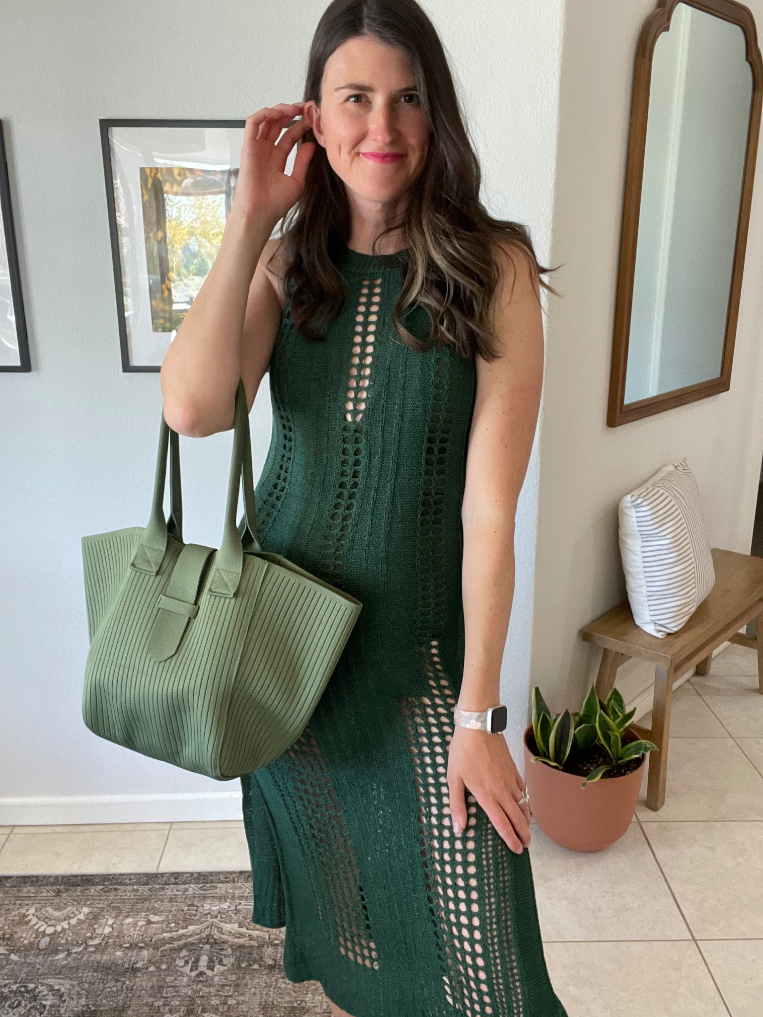 Gorgeous crochet knit swim cover. Love this green color. So soft and flattering. 

#LTKOver40 #LTKSeasonal #LTKSwim