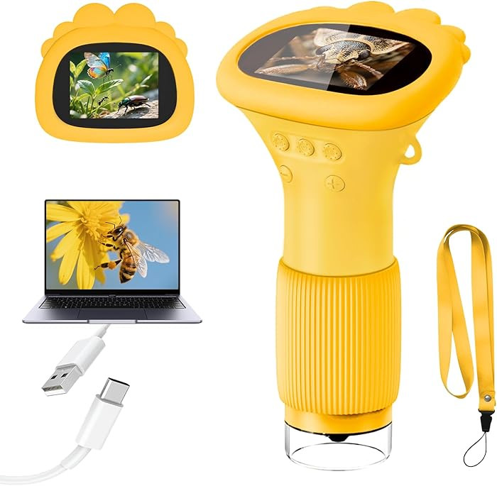 Microscope for Kids, 1000X Handheld Digital Miniscope with 2.0" Screen, Portable Pocket Microscop... | Amazon (US)