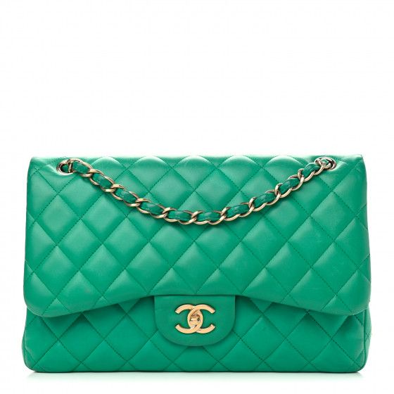 CHANEL

Lambskin Quilted Jumbo Double Flap Green | Fashionphile