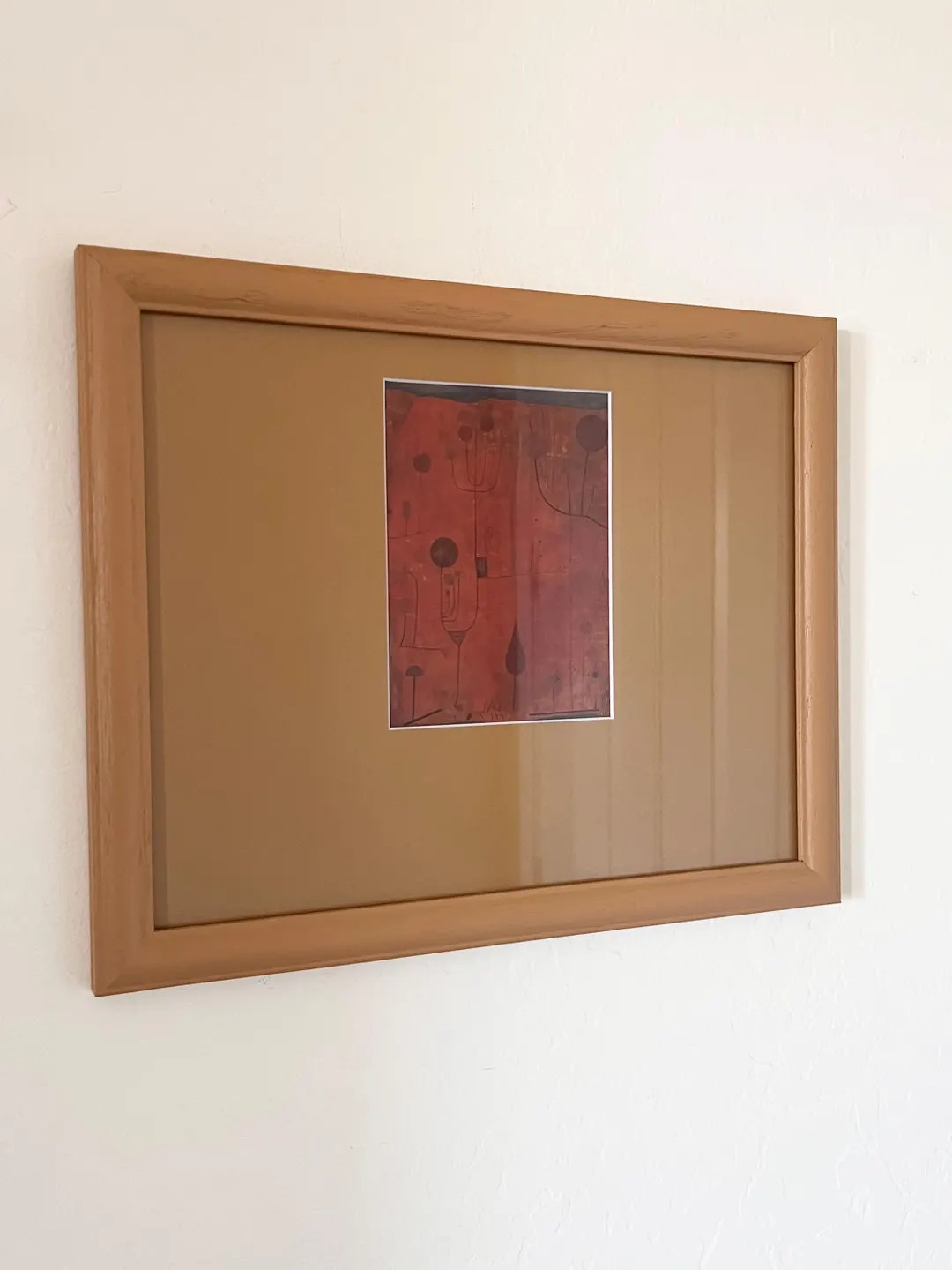 Vintage Wood Monocrhome Frame and Mat Abstract 1930 Red Art Bevelled Mat Wall Art 'fruits on Red'... | Etsy (US)