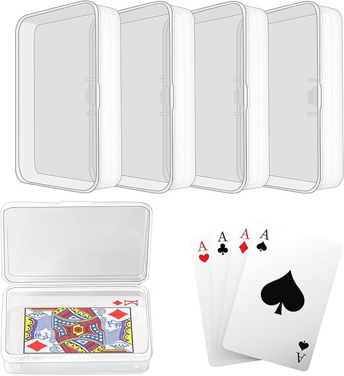 Blank Card Case, 4 Pack Clear Plastic Card Deck Box, Snaps Closed - Storage Box for Base Ball Tra... | Amazon (US)
