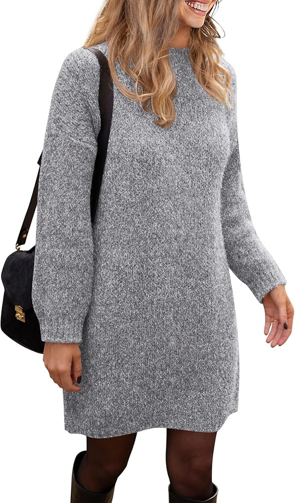 PRETTYGARDEN Women's 2024 Fall Knit Pullover Sweaters Long Sleeve Crewneck Oversized Loose Short ... | Amazon (US)