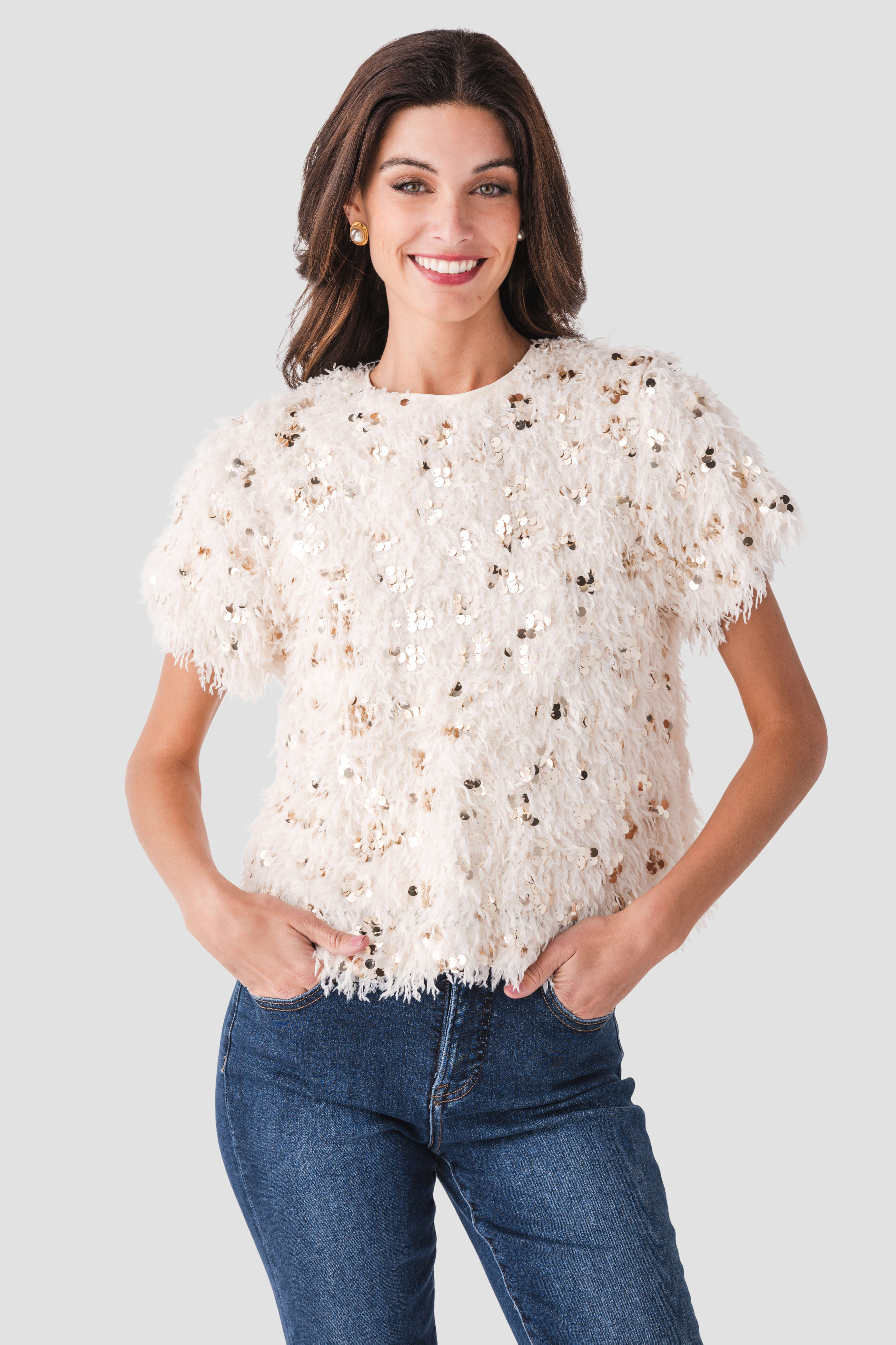 THML Sequin Eyelash Top | Social Threads