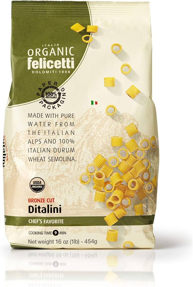 Organic Felicetti Ditalini Pasta Italian Non-GMO 16oz (454g) | Amazon (US)