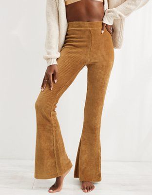 Aerie Groove-On Velour High Waisted Flare Pant | American Eagle Outfitters (US & CA)