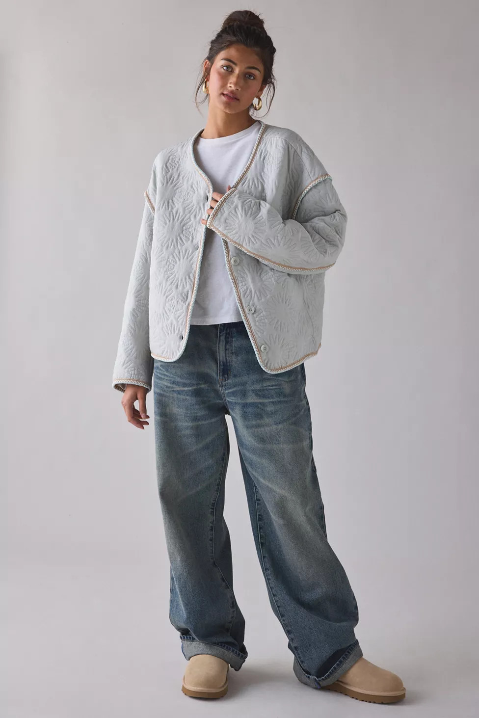 UGG Sun Quilted Embroidered Jacket | Urban Outfitters (US and RoW)