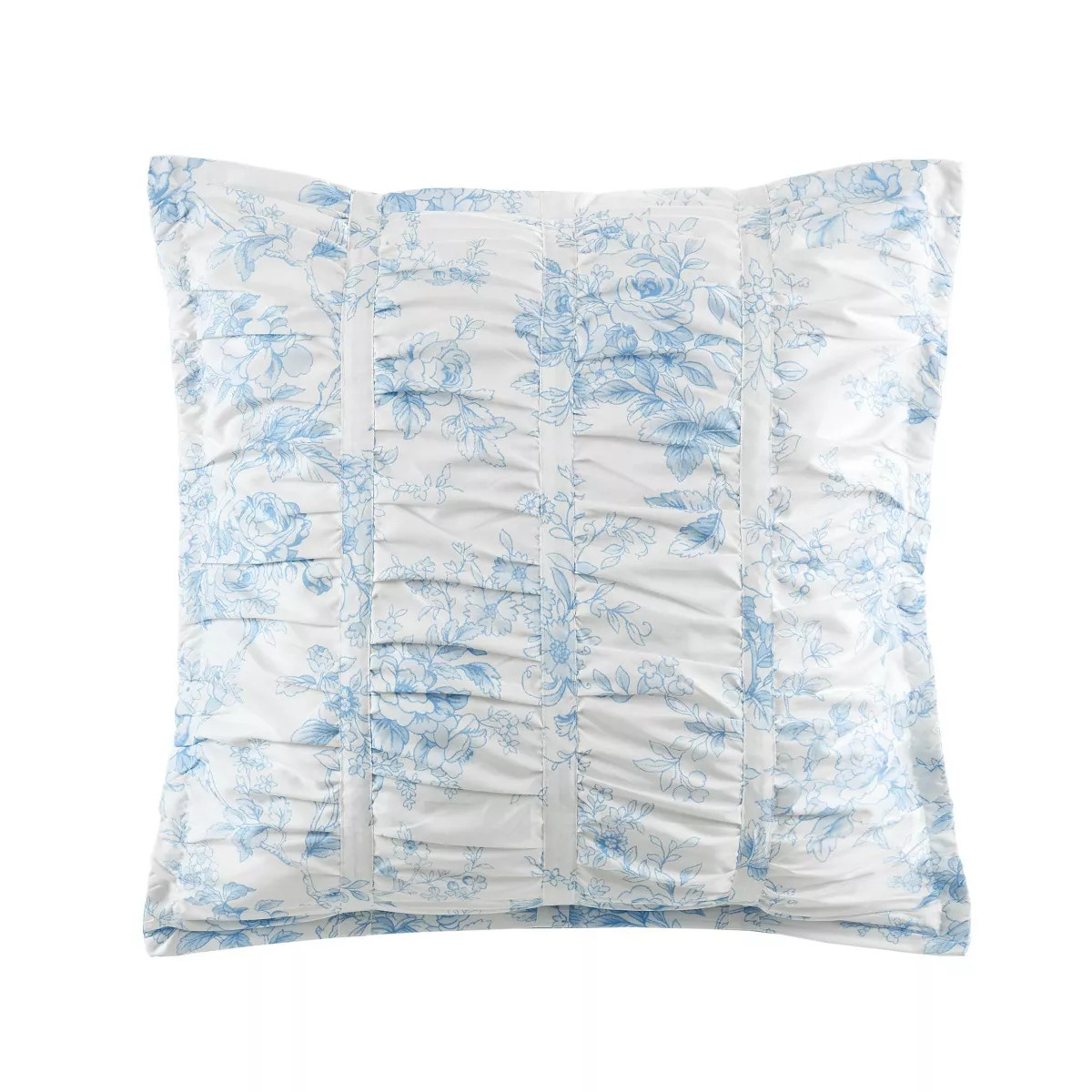 Armoire Collection Euro Toile Floral Pillow Sham Blue | Target