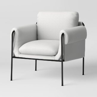 Sedalia Slouchy Arm Thin Metal Chair Off White - Threshold™ | Target
