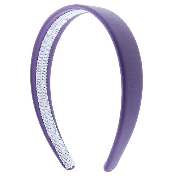 Light Purple 1 Inch Wide Leather Like Headband Solid Hair band for Women and Girls | Amazon (US)