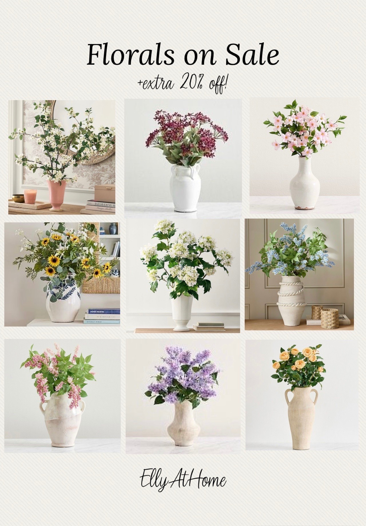 Pretty florals on sale +an extra 20% off for Memorial Day!🇺🇸 shop more styles, some on clearance, vases to style them with, candles + more! Pottery Barn summer sales. @Pottery Barn

#LTKHome #LTKSaleAlert