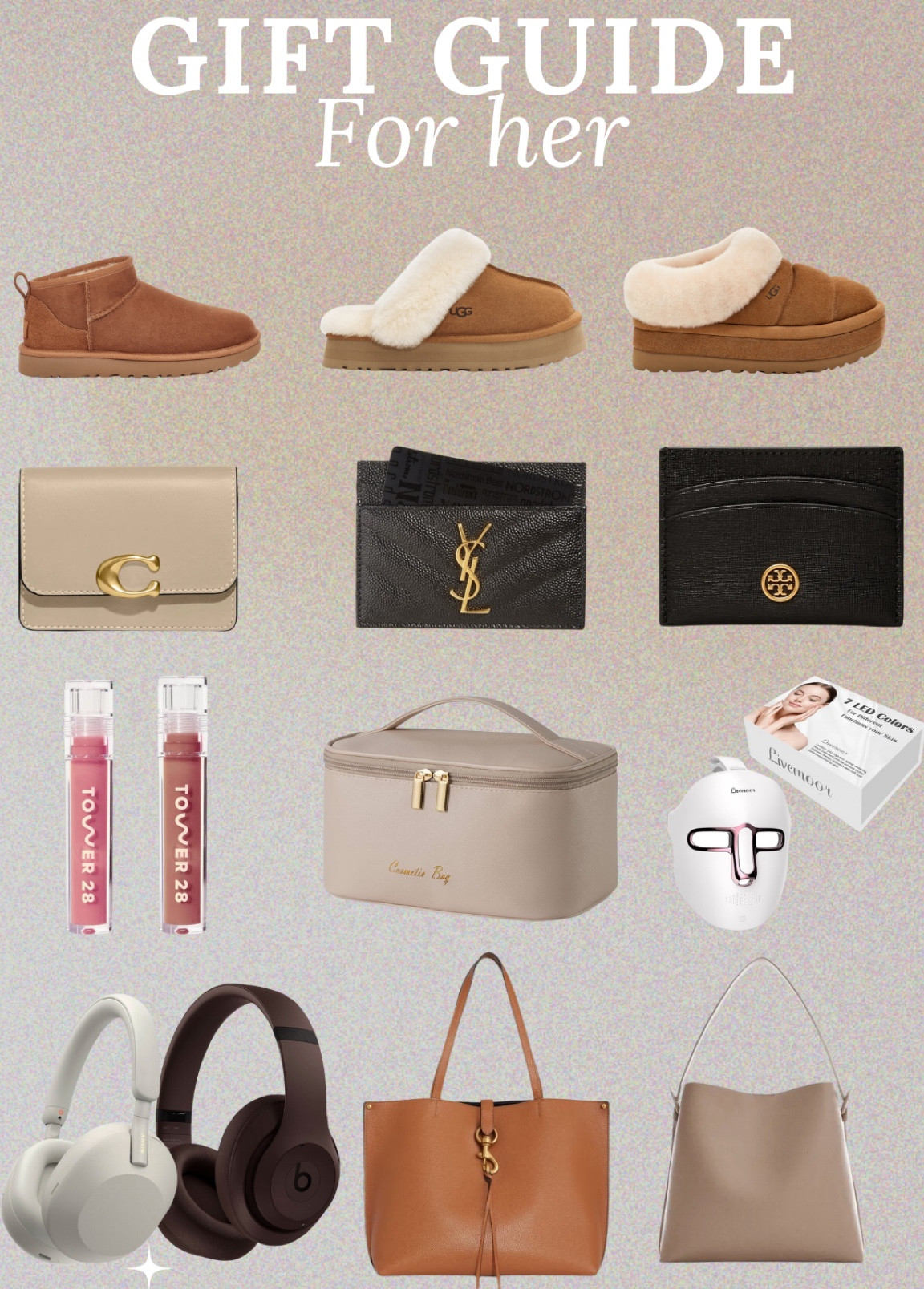 Gift guide for her 

#ltkfindsunder100 #ltkstyletip #ltkbeauty #ltksalealert





Gift guide for her, gifts for mom, gifts for teens, uggs, slippers, Amazon finds, Amazon gift guide for her, target, Sephora, make up, lip oil, lip balm, lipstick, headphones, dupes, makeup bag, gifts for her, Christmas gift for her, gifts for girlfriend, gifts for wife, wallet, bag, neutral finds, face mask, face led mask, stocking stuffers, Amazon fashion finds

#LTKGiftGuide #LTKHoliday #LTKSeasonal