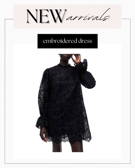 Black embroidery dress 😍