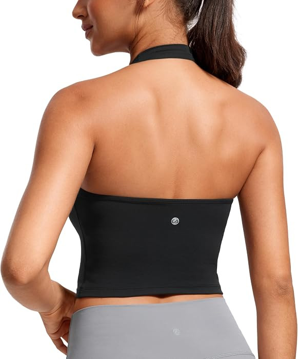 CRZ YOGA Butterluxe Halter Crop Tank Tops | Amazon (US)