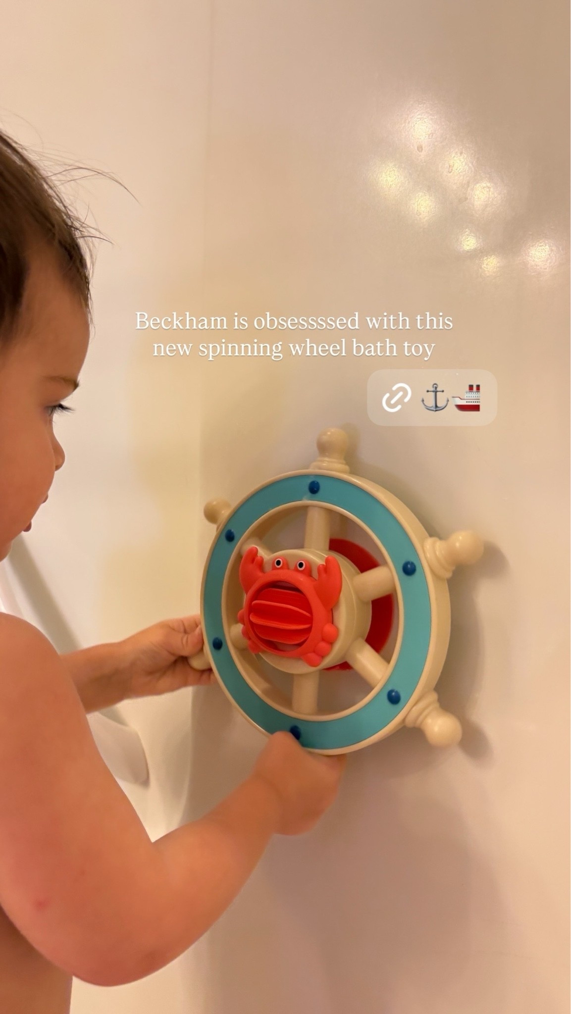 Beckham is obsessed with this spinning wheel bath toy from @Target ⚓️🚢

#target #kids #toddler #bathtoy #bath #bathtime #home #momlife

#LTKmomlife #LTKHome #LTKKids