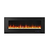 Amazon Basics Wall-Mounted Recessed Electric Fireplace - 50-Inch, Black | Amazon (US)