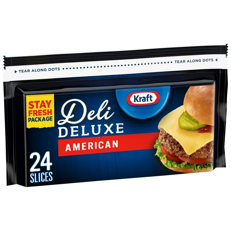Kraft Deli Deluxe American Cheese Slices, 24 Ct Bag, Refrigerated | Walmart (US)