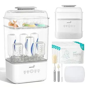 GROWNSY Baby Bottle Sterilizer and Dryer, Space-Saving, with Travel Set | Amazon (US)