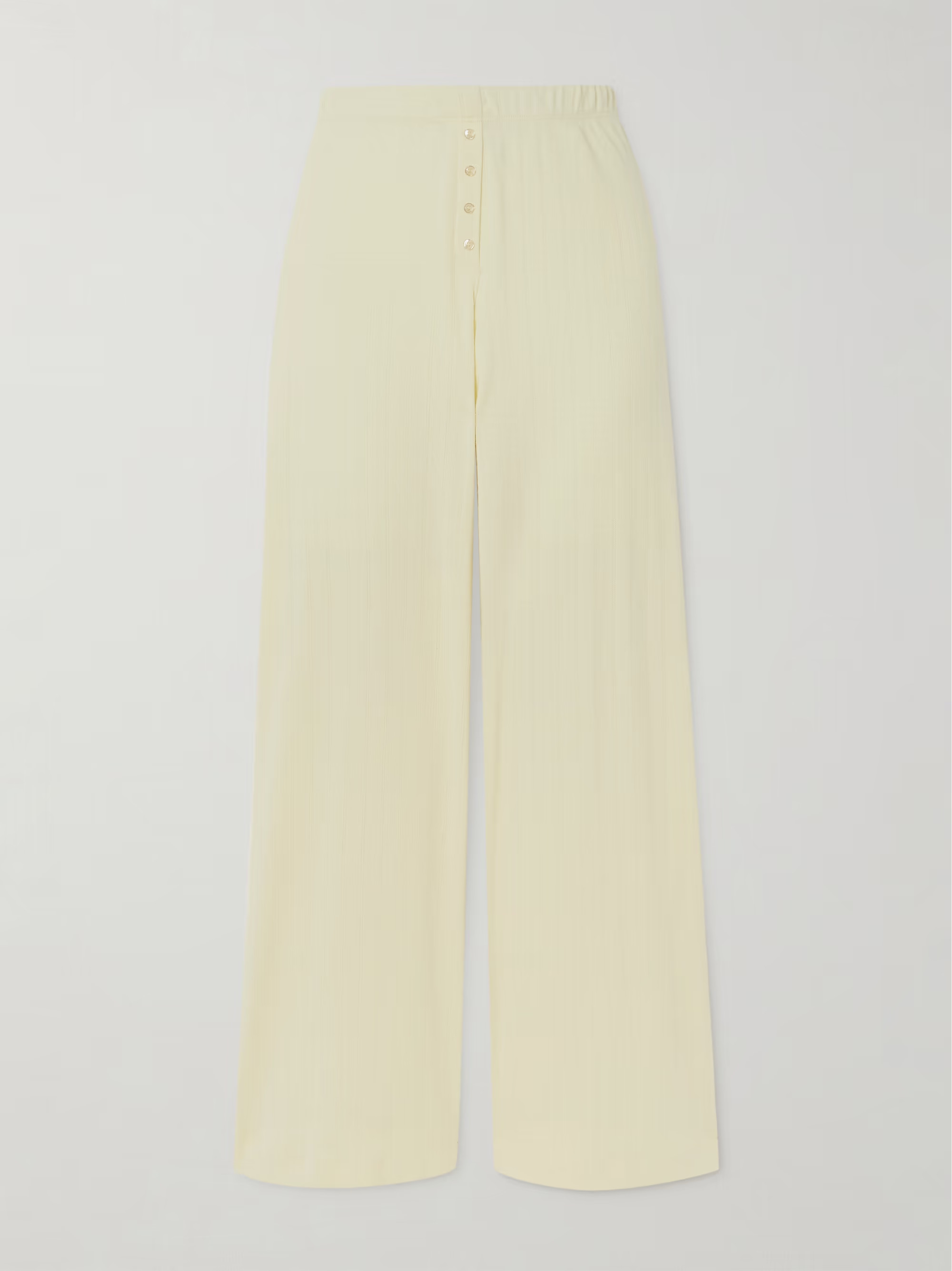 Boxer pointelle-knit cotton wide-leg pants | NET-A-PORTER (UK & EU)