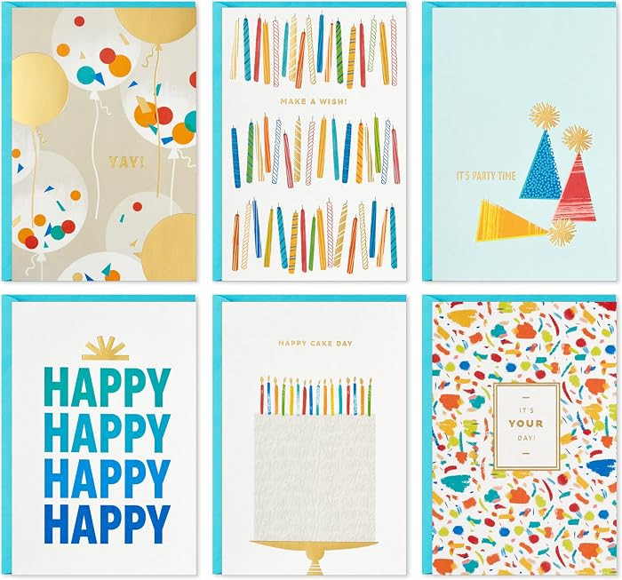 Hallmark Birthday Cards Assortment, 36 Cards with Envelopes (Party Time) | Amazon (US)