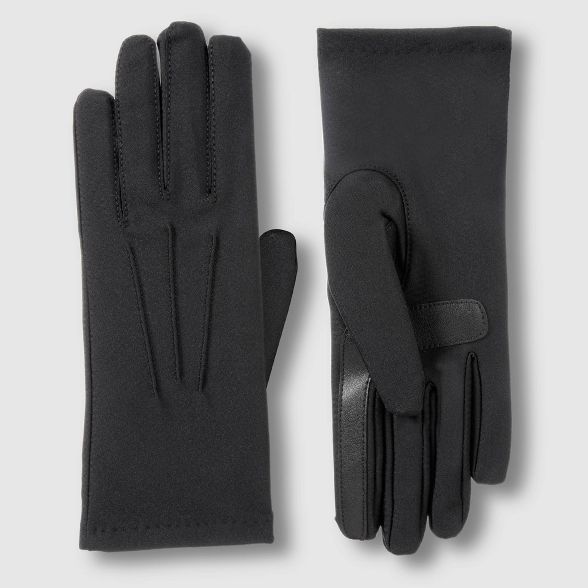 Isotoner Women's Lined Spandex Space Dye Gloves - Black | Target