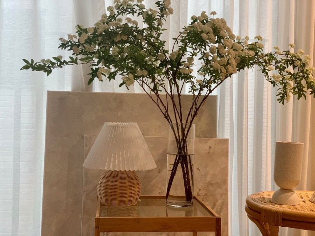 Large Sized Rattan Lamp, Pleated Shade, Wicker Table Lamp, Handmade Rattan Decor, Hand Woven Tabl... | Etsy (US)