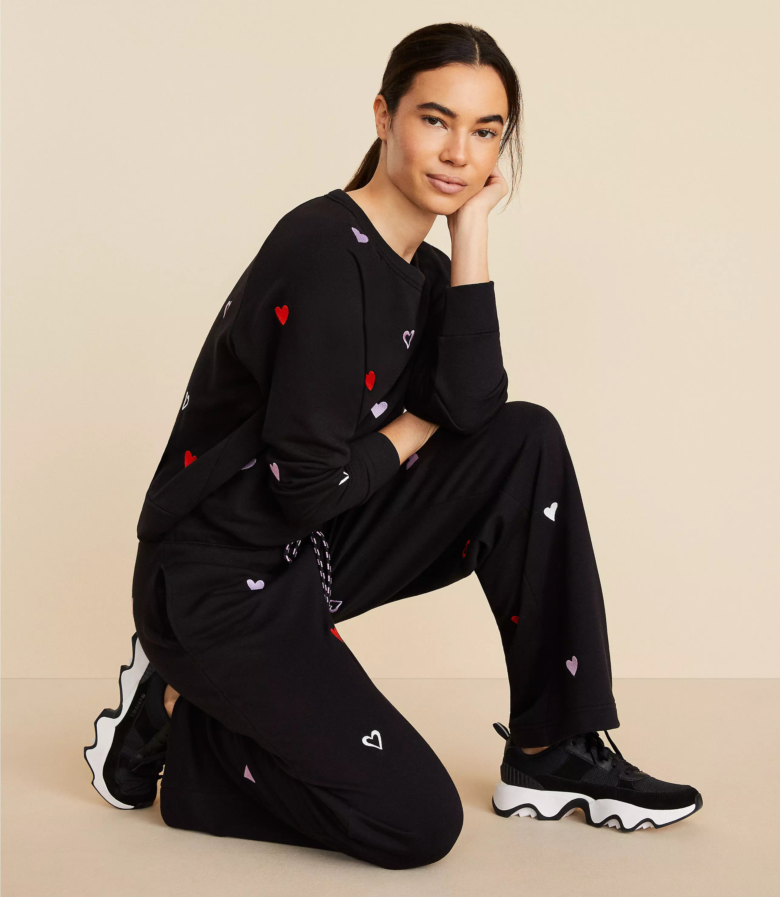 Lou & Grey Heart Cozy Cotton Wide Leg Pants | LOFT