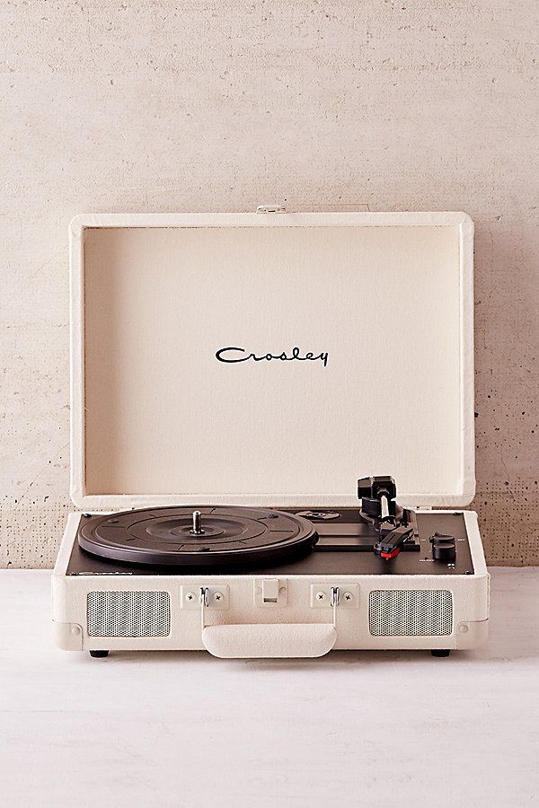 Crosley UO Exclusive Cream Canvas Cruiser Bluetooth Record Player - White at Urban Outfitters | Urban Outfitters (US and RoW)
