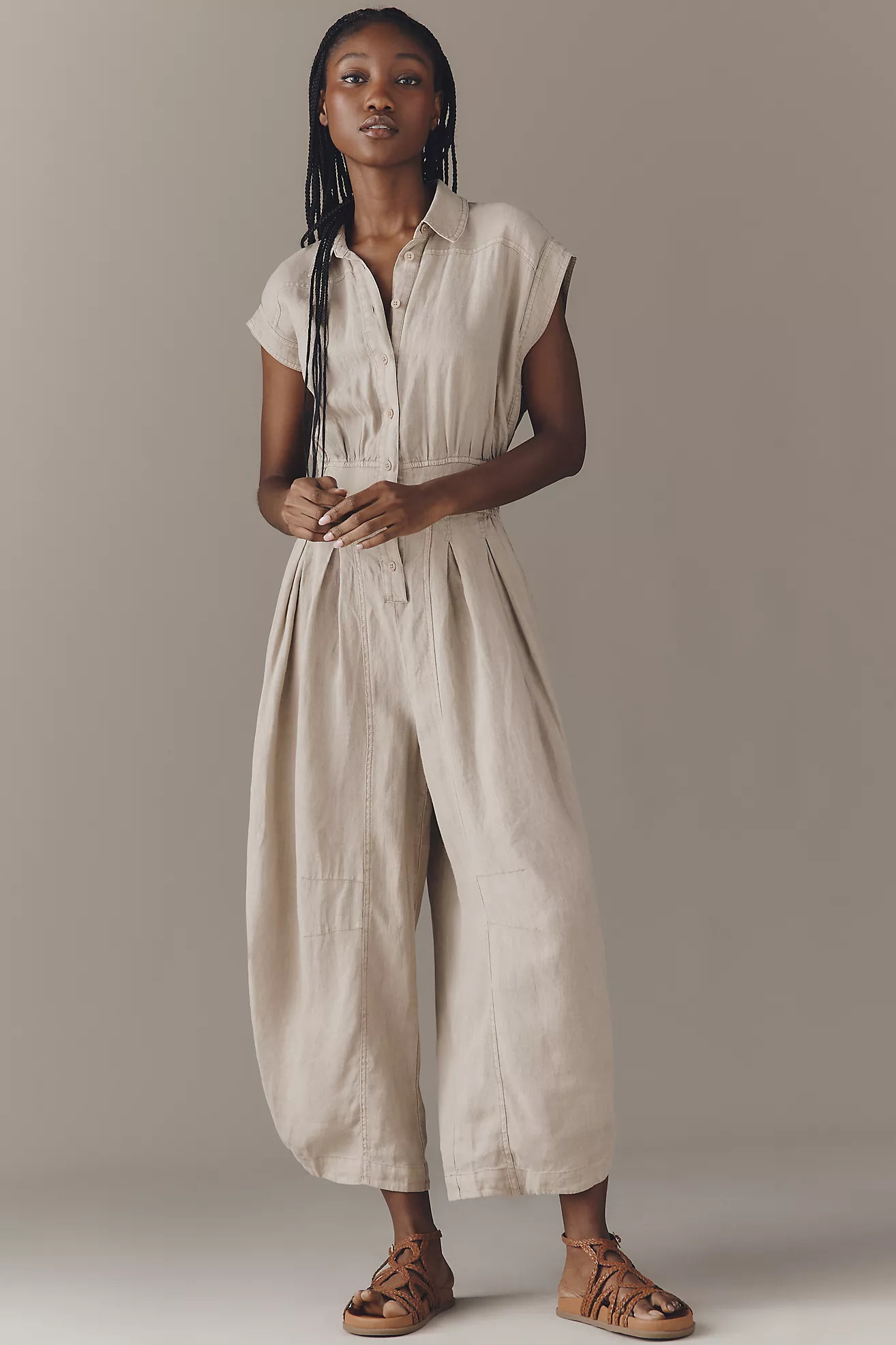 By Anthropologie Linen Shirting Jumpsuit | Anthropologie (US)